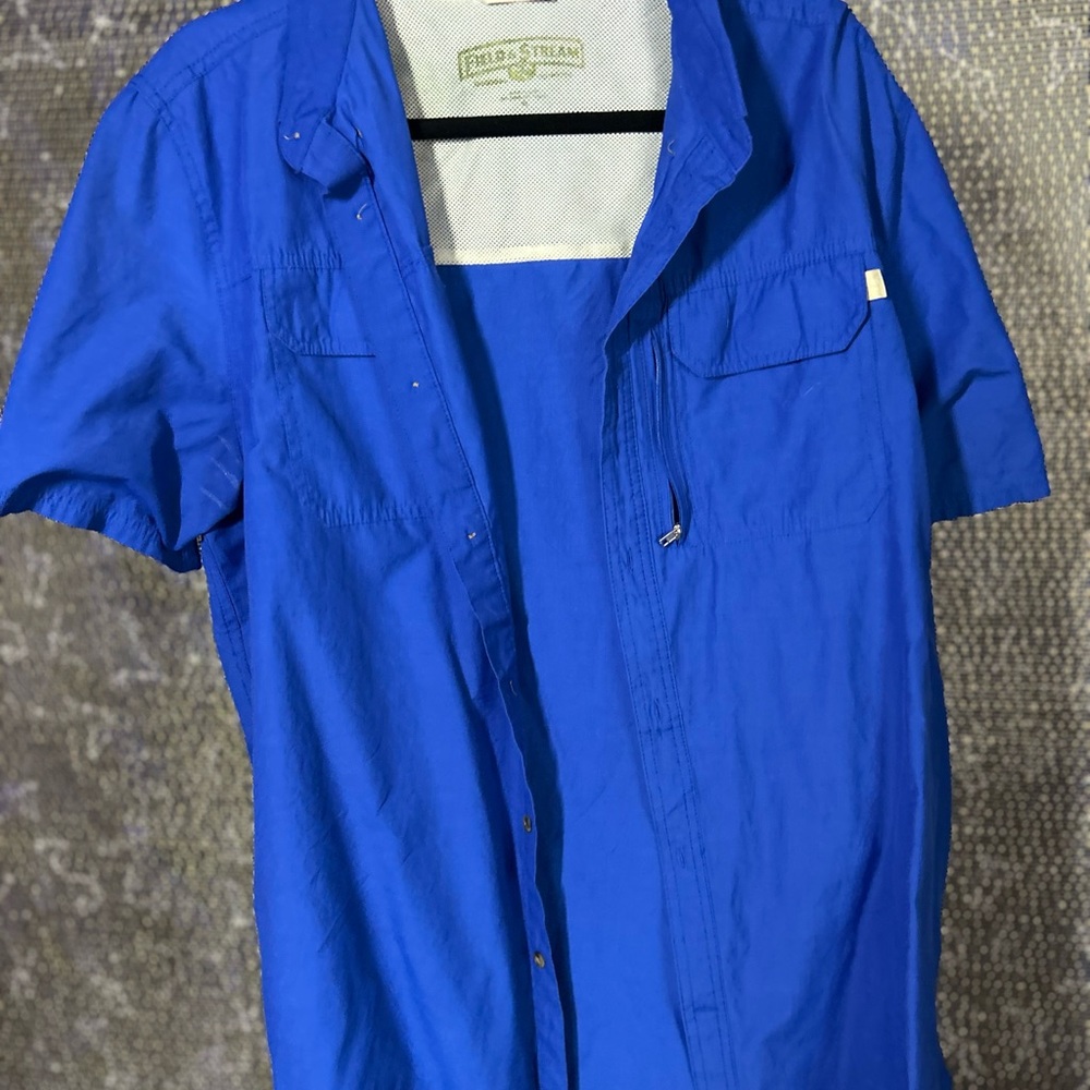 Field & Stream Blue Casual Button Down Shirt